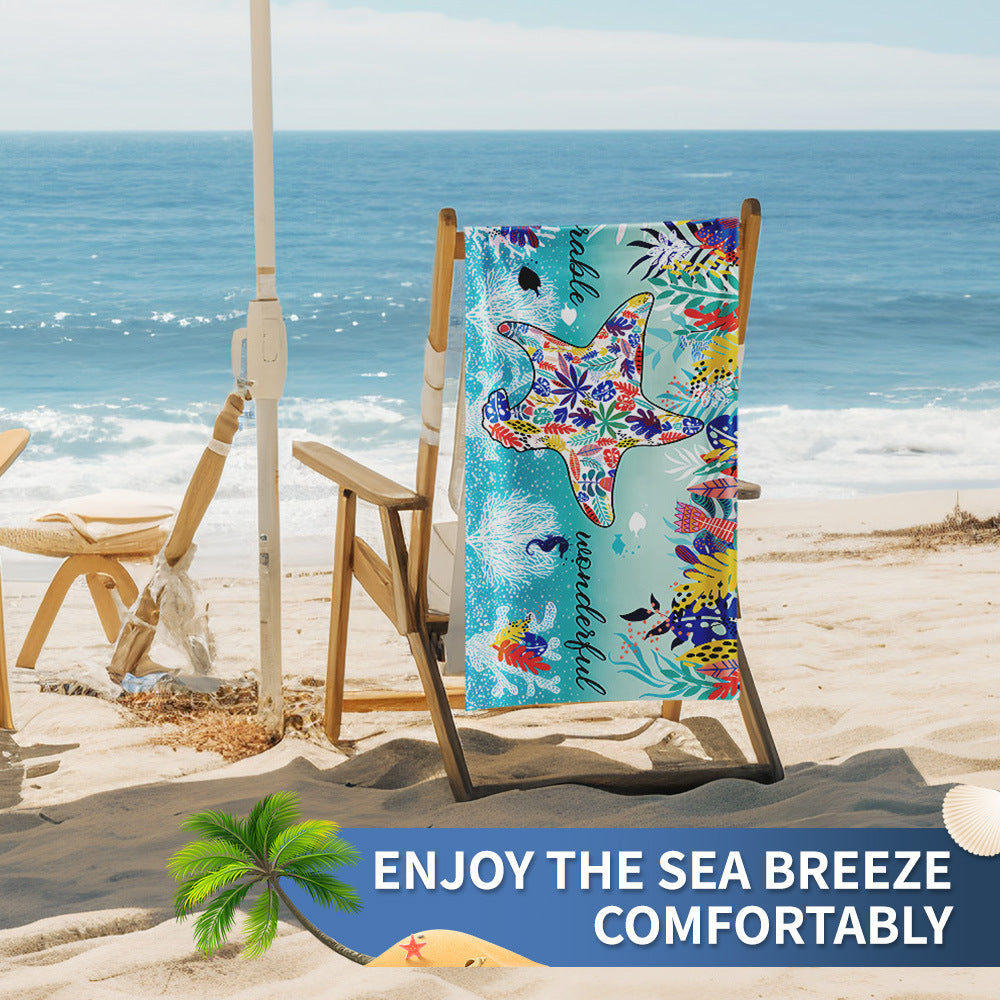 Ladies beach towel with maritime stripe pattern Luvikno