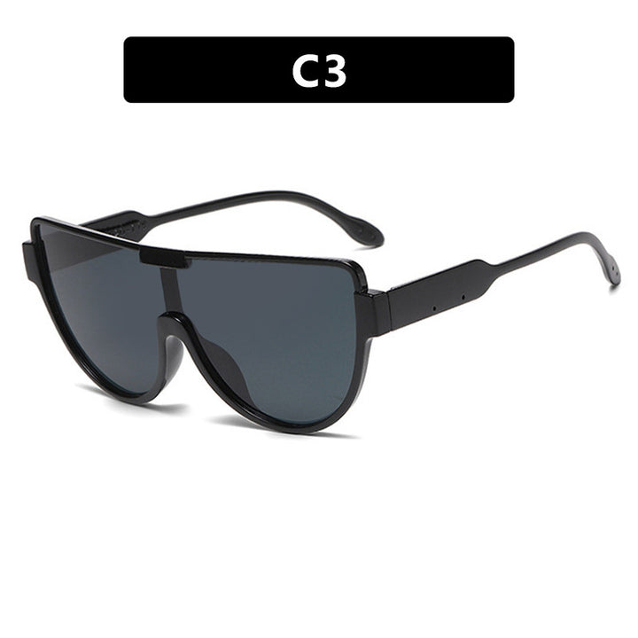 Dame Fashion-solbrille med futuristisk skjold-design Luvikno