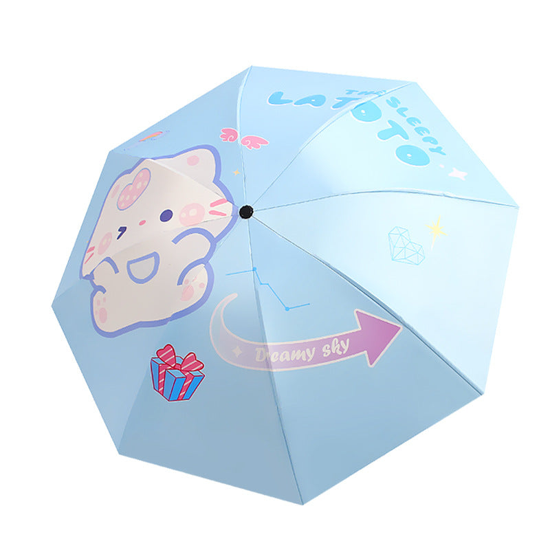 Kvinne Foldbar Paraply med Søtt Dyremotiv Luvikno