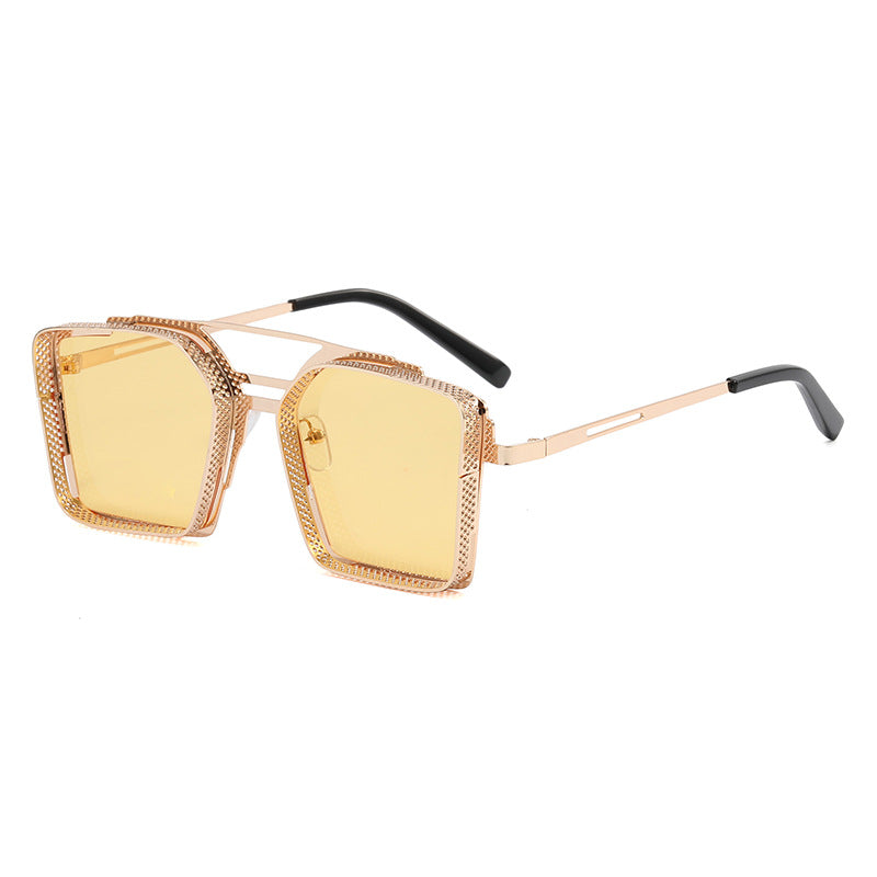 Dame oversized solbrille med luksuriøst design og geometrisk ramme Luvikno