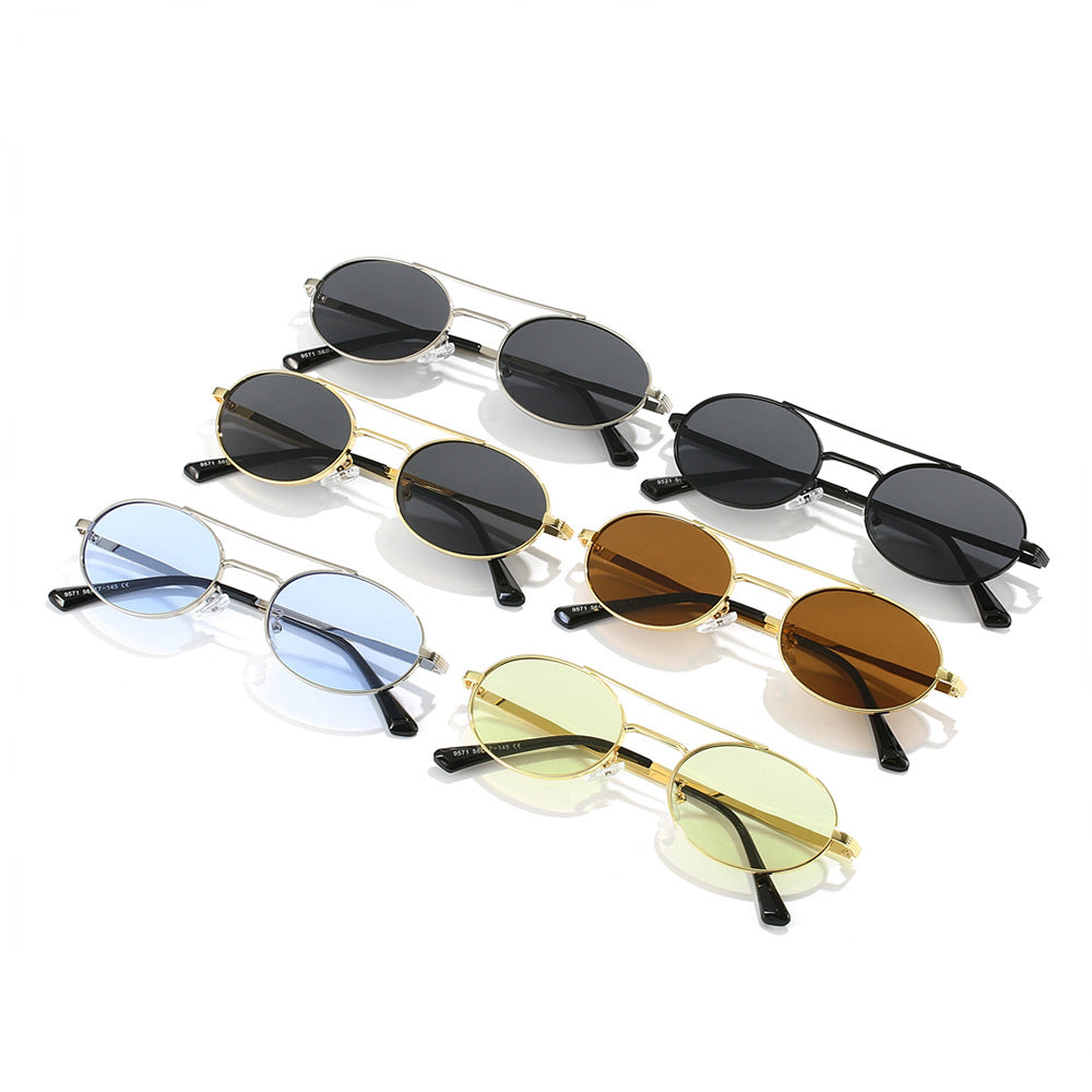 Damer Modis oval solbriller i minimalistisk design Luvikno