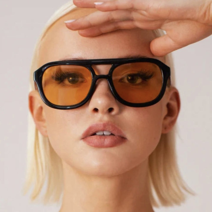 Dame modisch sport solbrille med bred, fleksibel ramme Luvikno