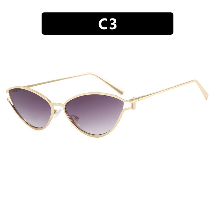 Dame Cat-Eye solbriller i elegant gullramme Luvikno