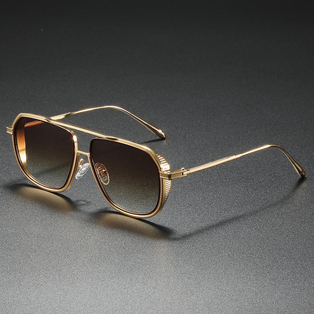 Dame Elegant solbrille med kantet metallramme Luvikno