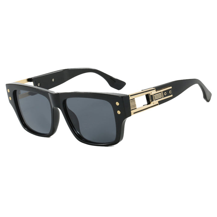 Dame moterik kvadratisk solbrille med elegant gyllen dekorasjon Luvikno