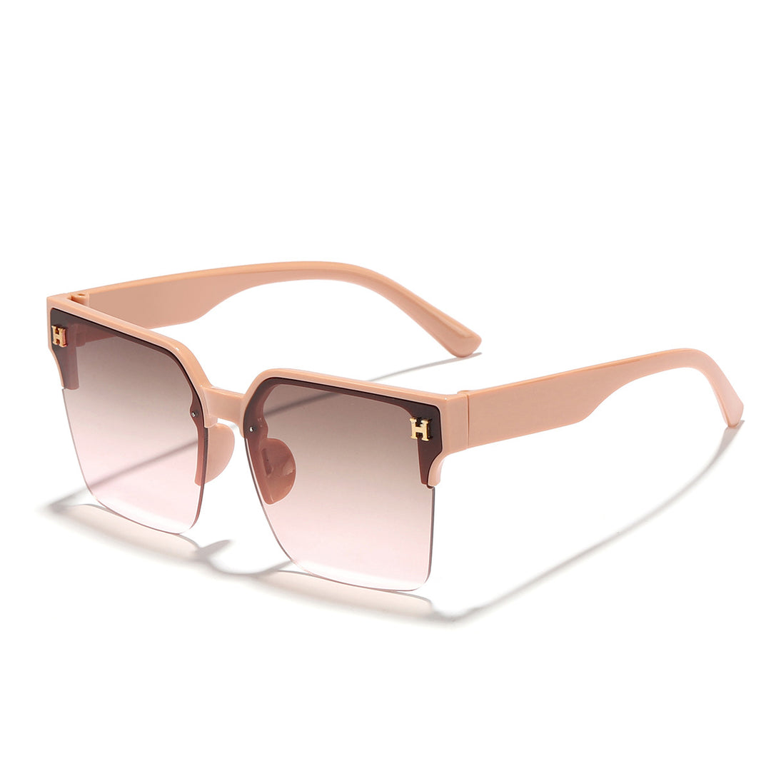 Dame moderne firkantet solbrille med transparent ramme Luvikno