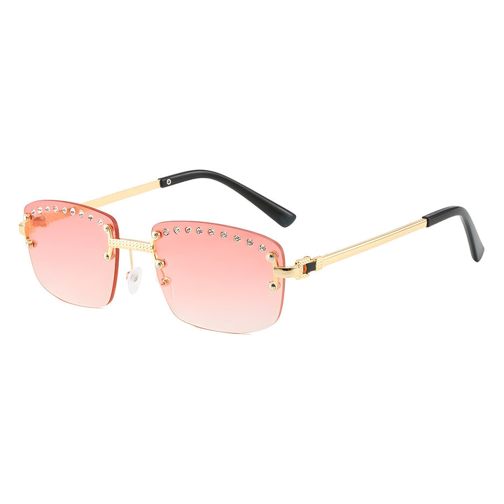 Dame elegant solbrille med glitrende krystallakenter Luvikno