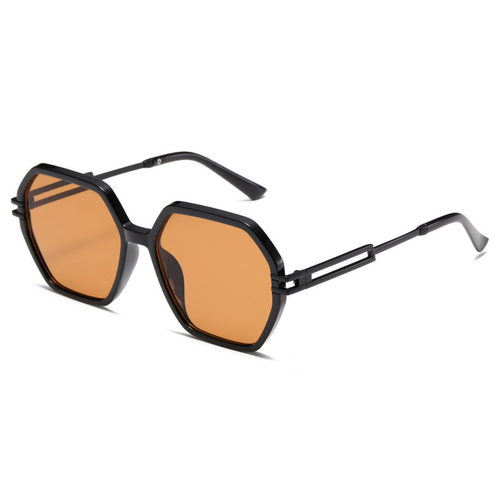 Dame moteriktig solbrille i avantgardistisk heksagon-design Luvikno