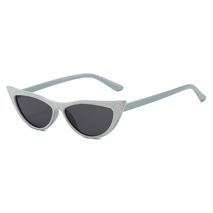 Dame Cat-Eye solbriller med glitrende ramme Luvikno