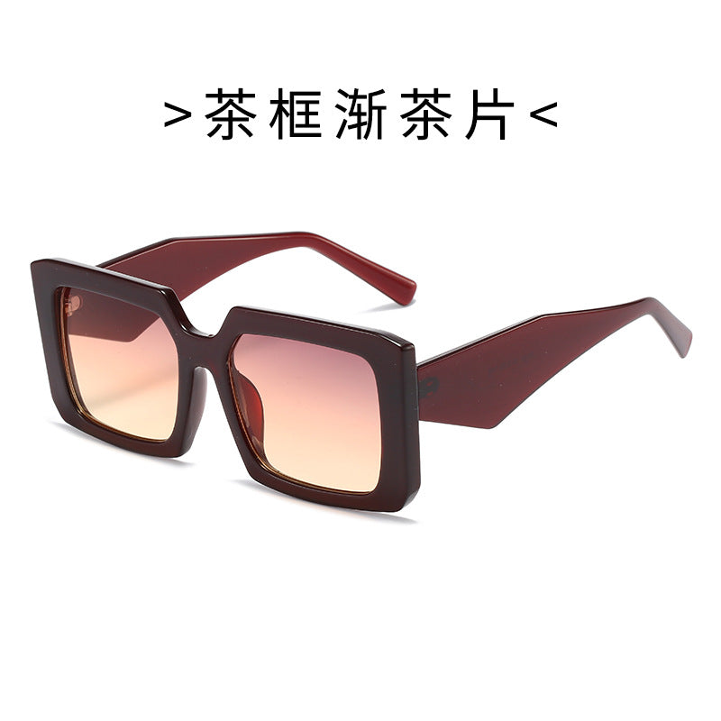 Dame Geometrisk Solbrille med bred ramme Luvikno