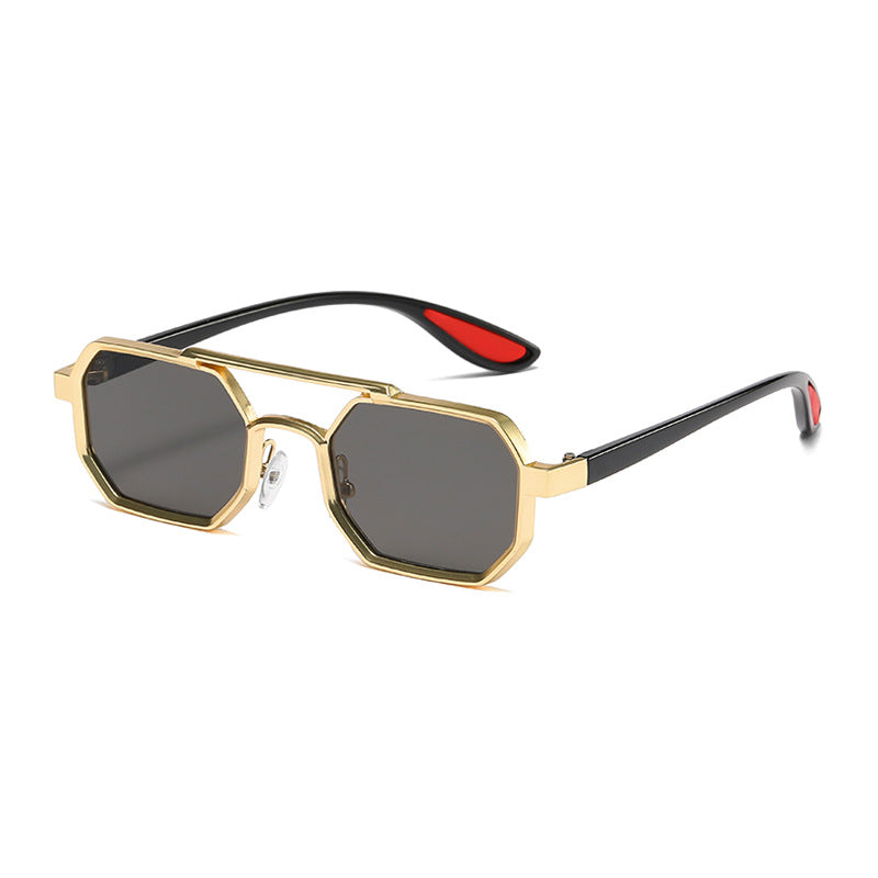 Damer moteriktig designer-solbrille med eksklusiv åttkantet ramme Luvikno
