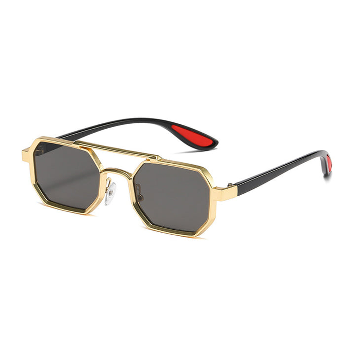 Damer moteriktig designer-solbrille med eksklusiv åttkantet ramme Luvikno