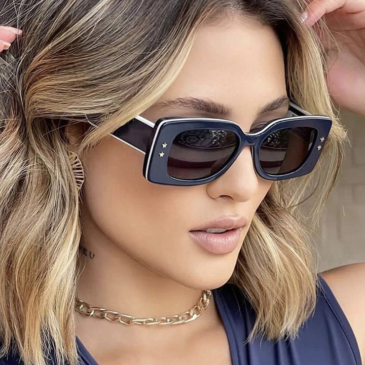 Dame eksklusiv firkantet solbrille med stilige detaljer Luvikno