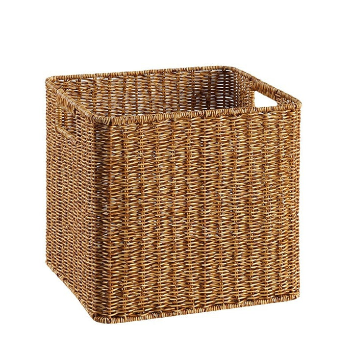 Unisex rektangulær oppbevaringskurv laget av flettet rattan Luvikno