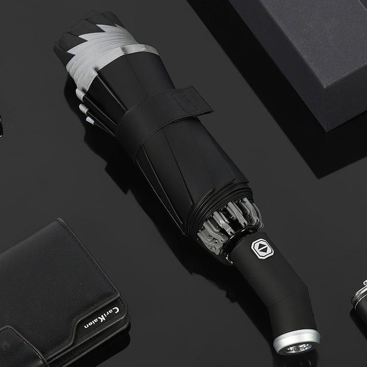 Damer kompakt og innovativ dobbel-trigger-regnparaply Luvikno