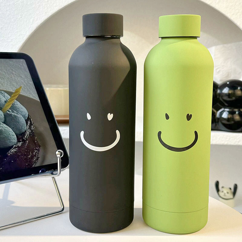 Damen Isolierflasche mit fröhlichem Smileys-motiv Luvikno