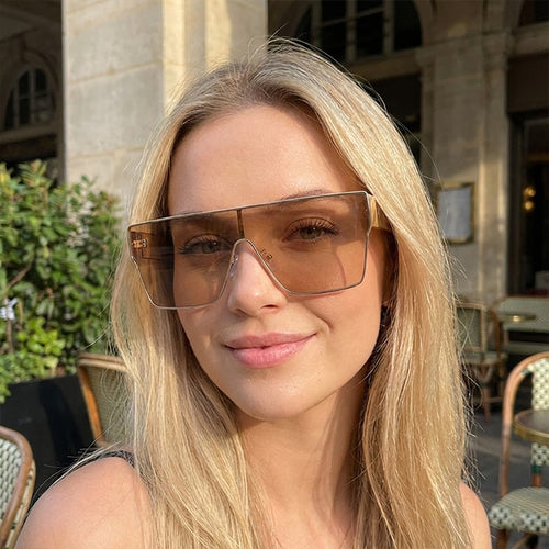 Dame Modevisir solbrille med innovativ ramme Luvikno