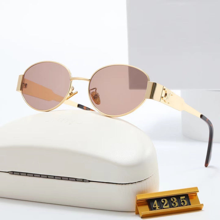Dame eksklusiv ovalformet designer-solbrille Luvikno