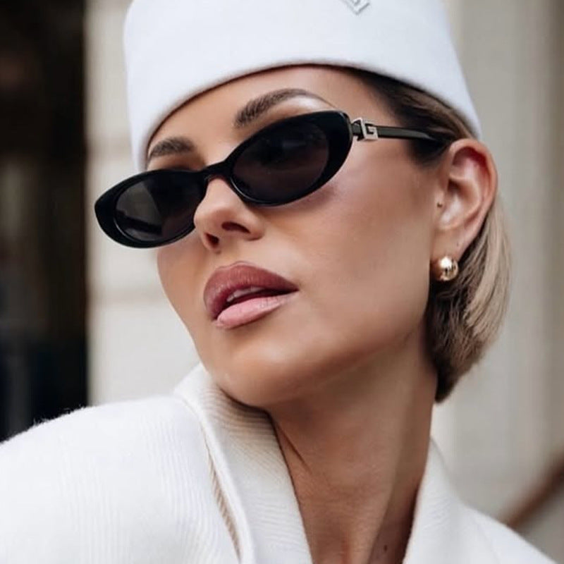 Dame elegant Cat-Eye solbriller med fine aksenter Luvikno