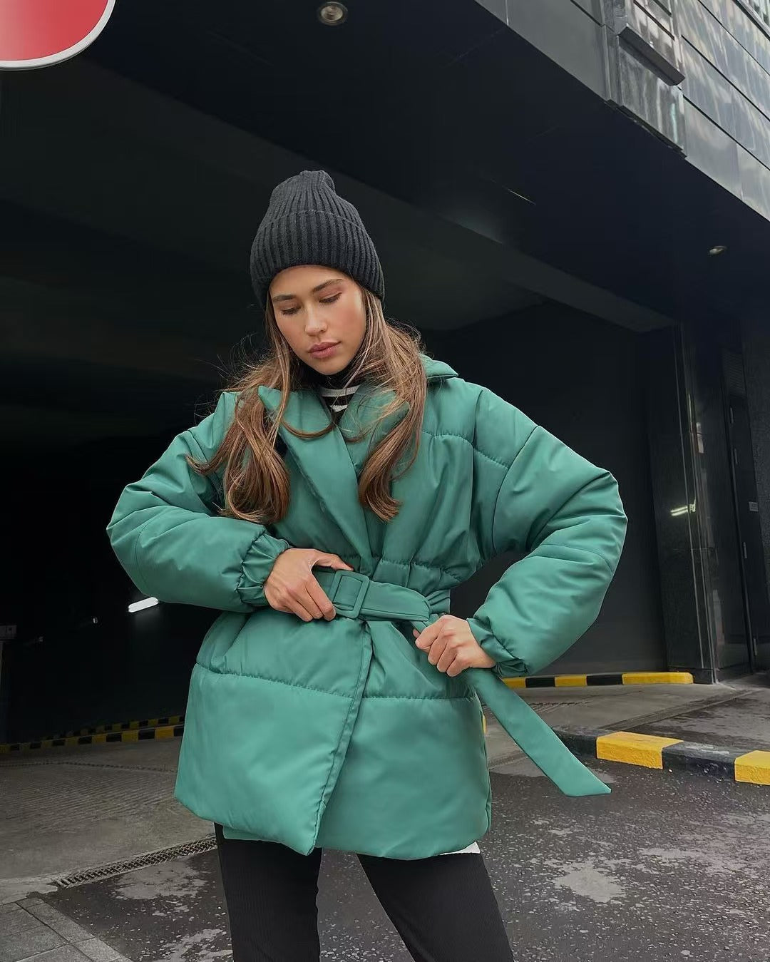 Luvik | Midje Bomull V-hals Puffer Jakke