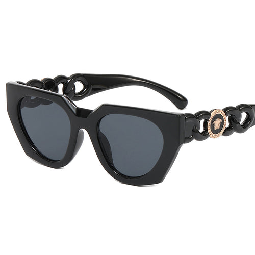 Dame moteriktig solbrille med ekstravagant design og luksuriøse detaljer Luvikno