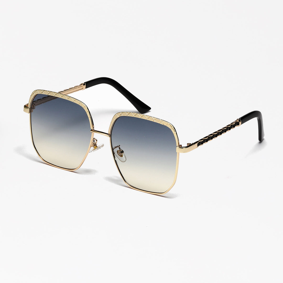 Dame moteriktig oversized solbrille i geometrisk design Luvikno