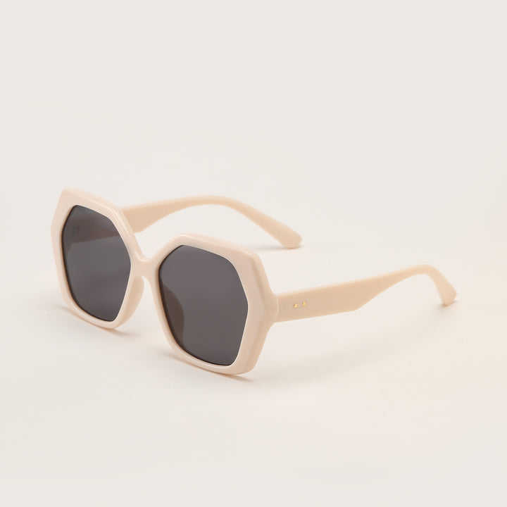 Dame geometrisk solbrille med iøynefallende design Luvikno