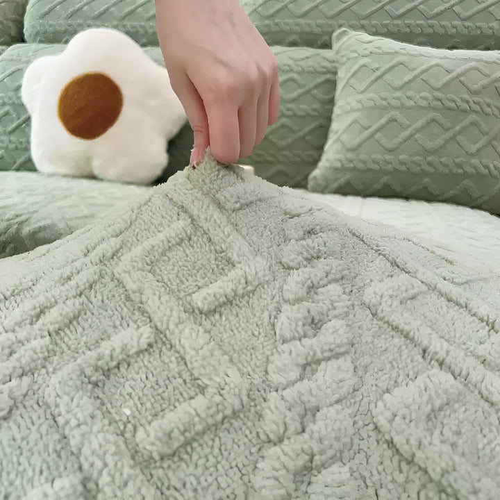 Samt-sofa trekk med diamantmønster – Myk & Luksuriøs | Perfekt passform for enhver sofa | Luvikno