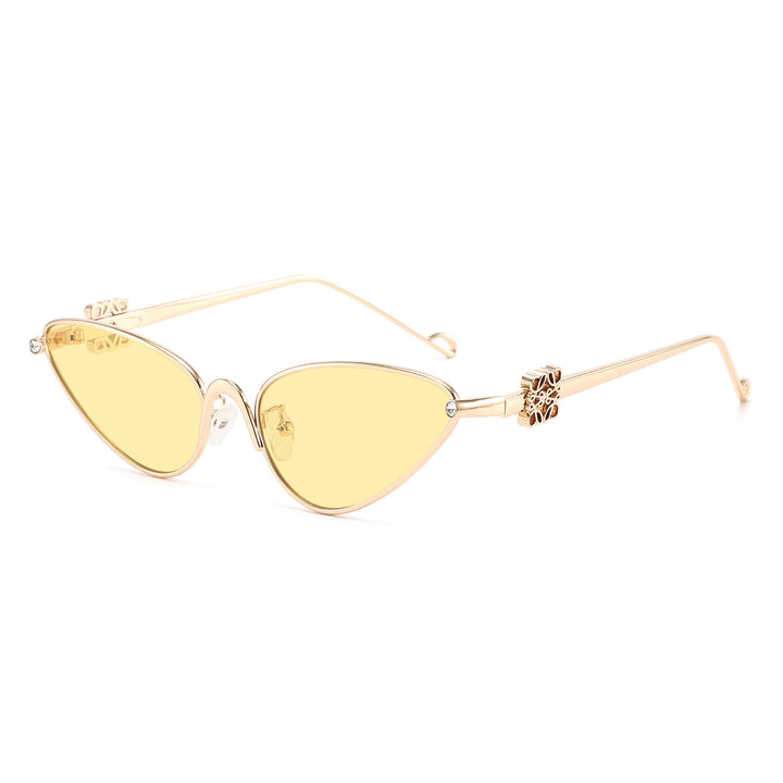 Dame Cat-Eye solbriller med elegante detaljer og UV-beskyttelse Luvikno