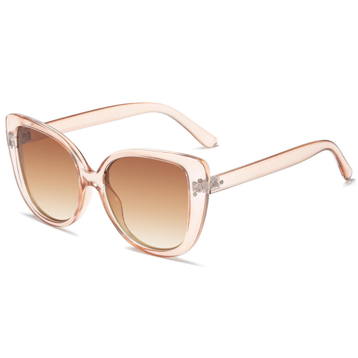 Damer glamorøs oversized solbrille med elegant gjennomsiktig ramme Luvikno