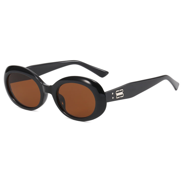 Dame retro-inspirert solbrille med bred ramme Luvikno