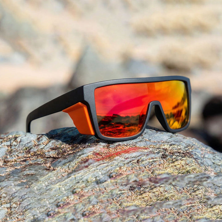 Dame sport solbriller i moderne design med bred ramme og polariserende linser Luvikno