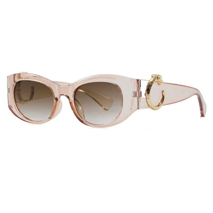 Dame elegant Cat-Eye solbriller med gulldetaljer Luvikno
