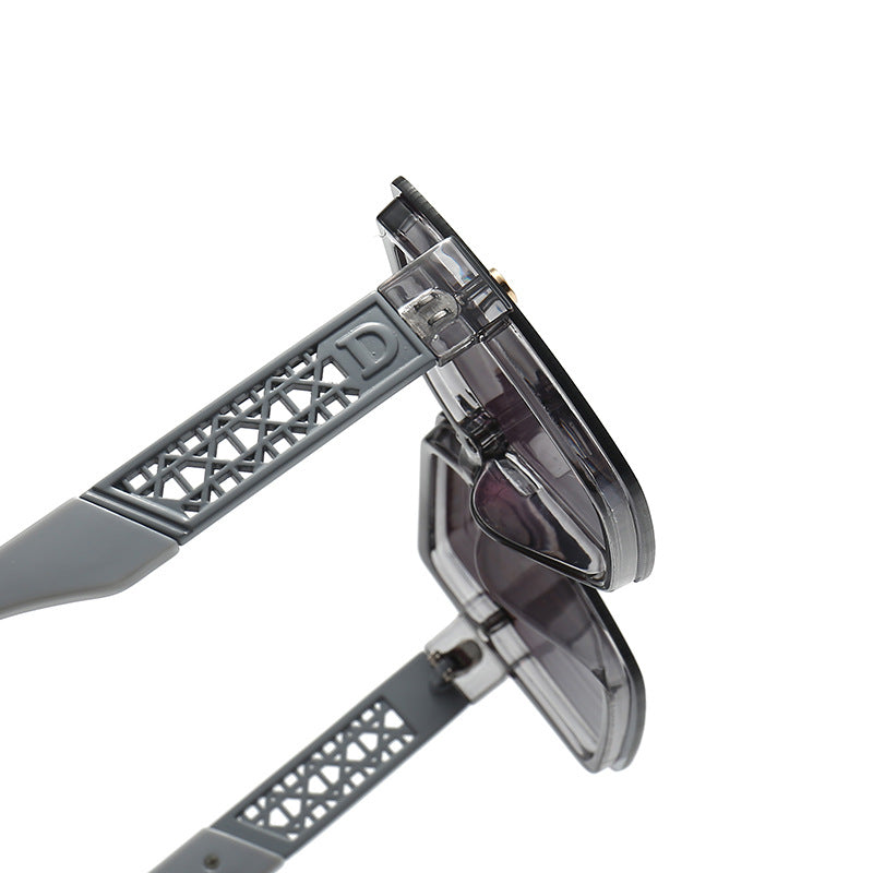 Dame moteriktig firkantet solbrille med robust ramme og UV-beskyttelse Luvikno