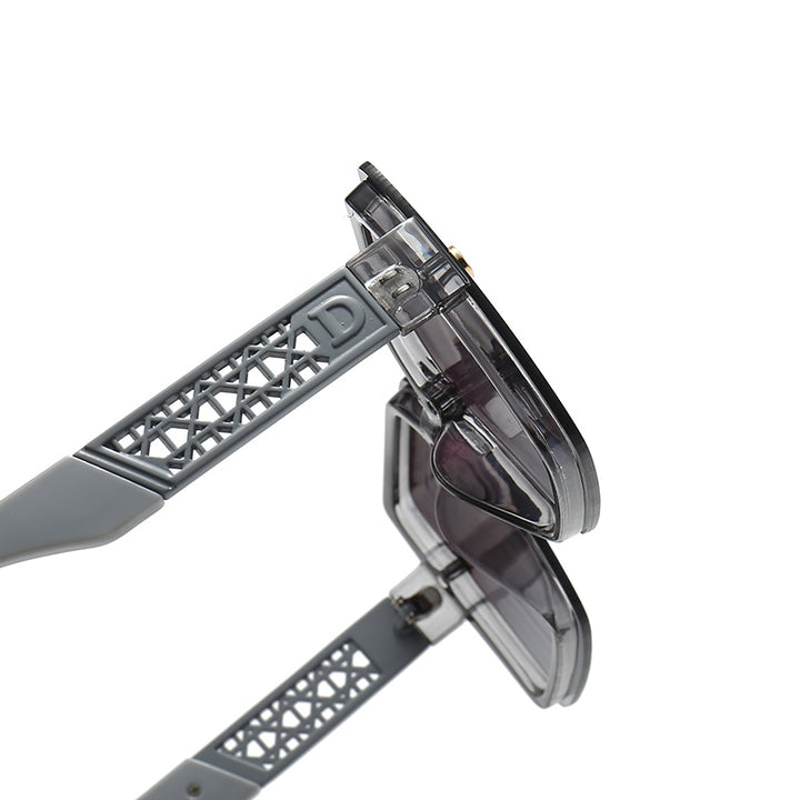 Dame moteriktig firkantet solbrille med robust ramme og UV-beskyttelse Luvikno