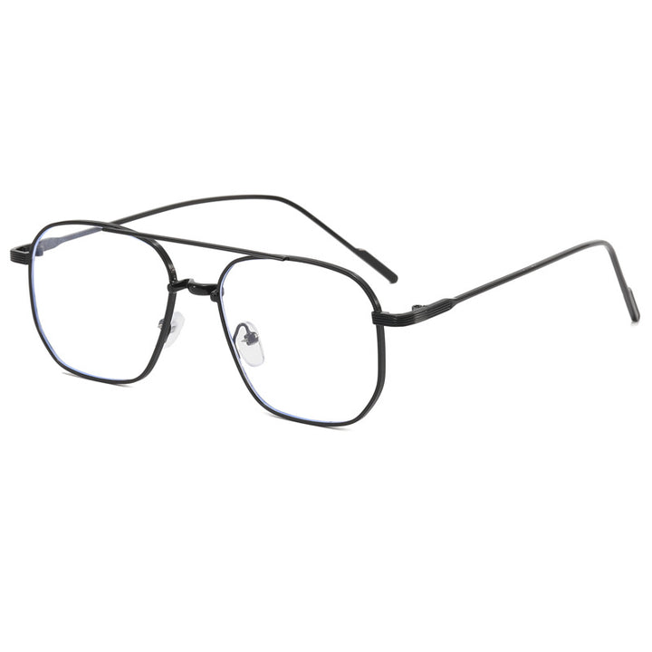 Dame moteriktig geometrisk brille med elegant metallramme Luvikno