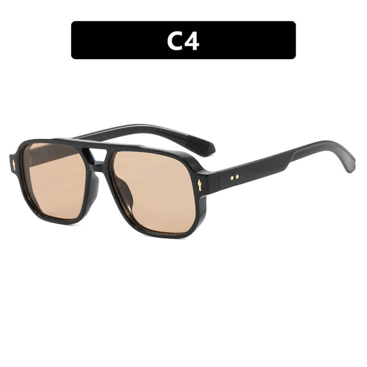 Dame moterik kvadratisk solbrille med luksuriøse detaljer Luvikno