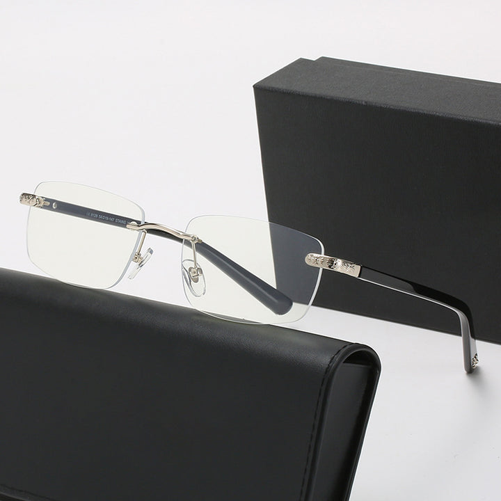 Damer stilige halvmontasje briller med komfortable nesepuder og elegant design Luvikno
