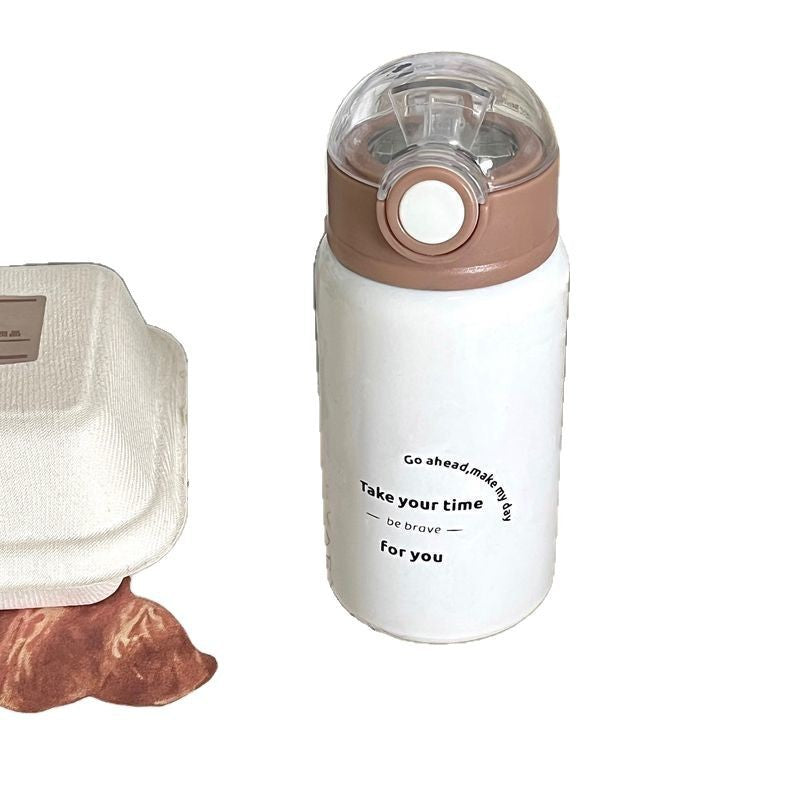 Damen Isoliertrinkflasche mit innovativem Klappdeckel und praktischem Griff Luvikno
