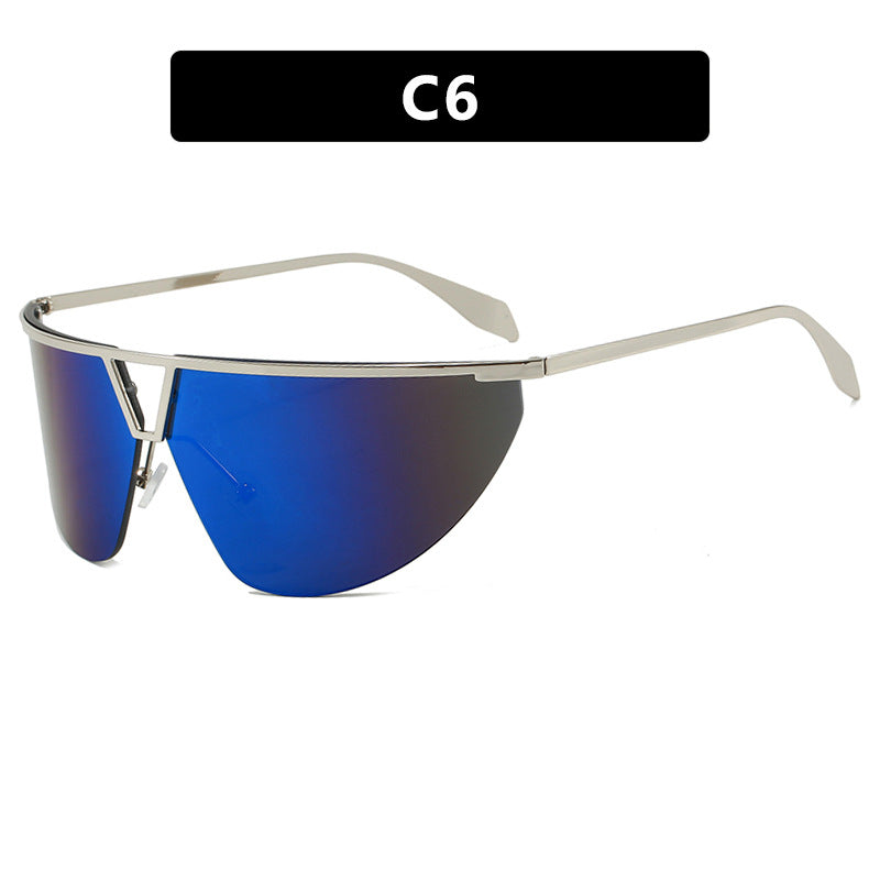 Dame futuristisk solbrille med beskyttende metallramme Luvikno