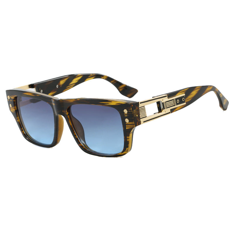 Dame moterik kvadratisk solbrille med elegant gyllen dekorasjon Luvikno