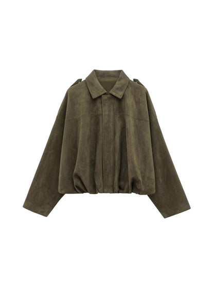 Naisten Ylisuuri Nahkainen Utility Takki Luvik