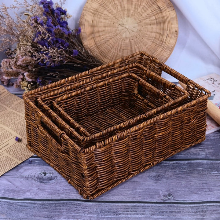 Dame elegant flette oppbevaringskurv-sett Luvikno