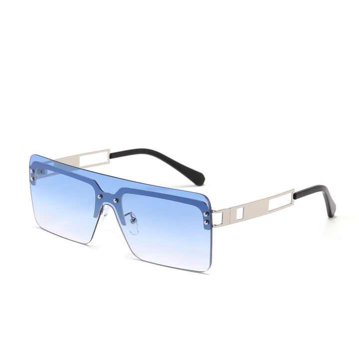 Dame oversized solbriller med moderne geometrisk design Luvikno