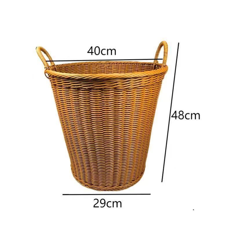 Unisex Robuster Oppbevaringskurv laget av flettet Rattan Luvikno