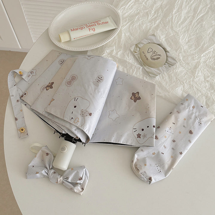 Dame Sammenleggbar paraply med sjarmerende dyrel design Luvikno