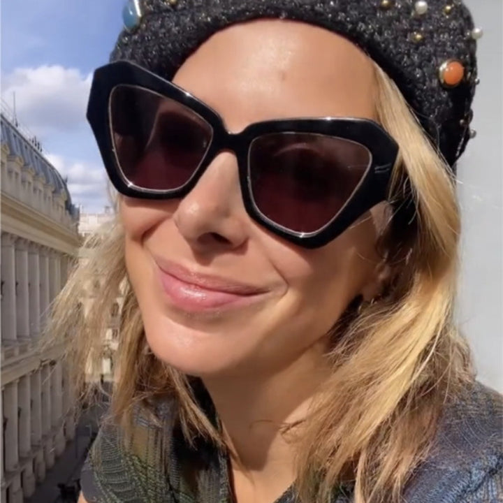Dame trendy Cat-Eye solbriller med elegant ramme og UV-beskyttelse Luvikno