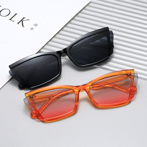 Dame moteriktig solbrille med unikt rektangulært design og UV-beskyttelse Luvikno