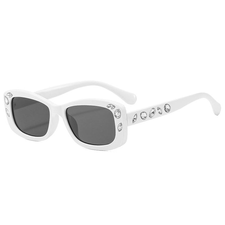 Dame moteriktig solbrille med krystallpynt Luvikno
