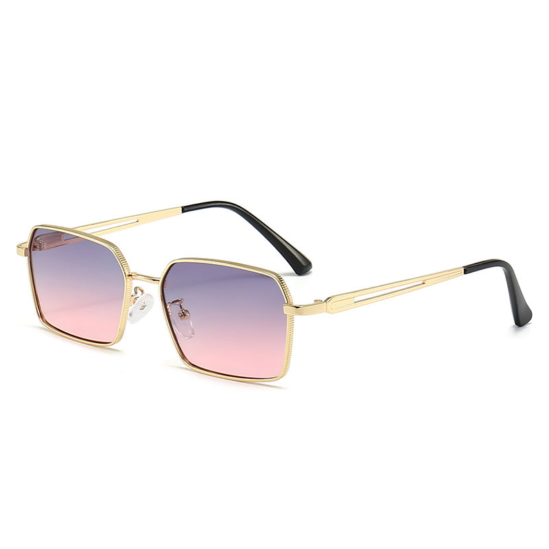 Dame kvadratisk solbrilles med minimalistiske metallaccents Luvikno